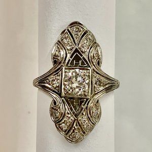 Art Deco  Platinum & Old European cut Ring